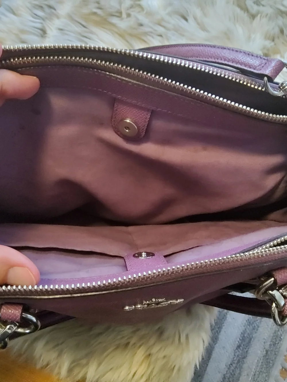 COACH Christie Crossgrain Carryall EUC minus one flaw.